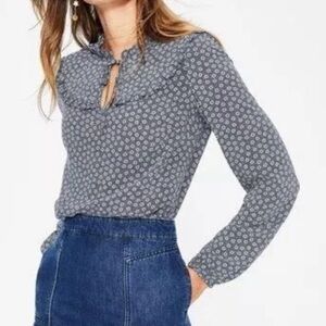 Boden Blue Floral Blouse